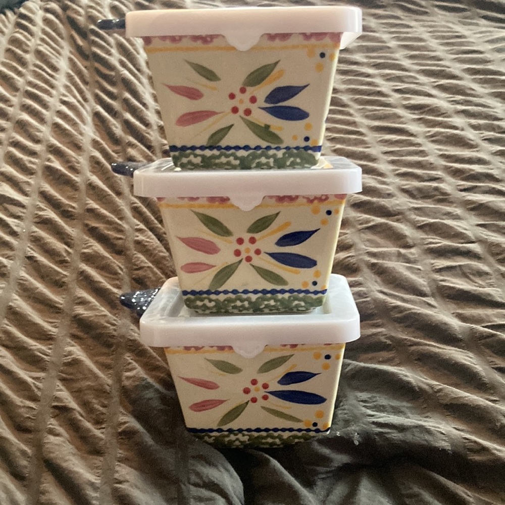 Temp-rations, Three set of Ceramic containers, hardly used